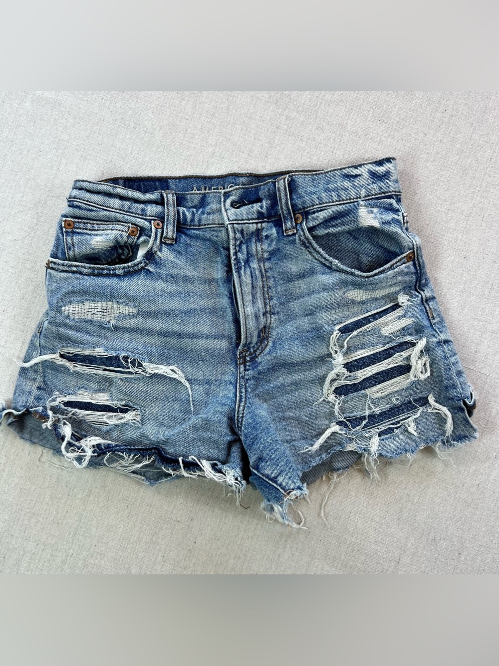 Women’s Distressed High-Rise Ripped Distressed Comfy Boho Indie Denim Shorts - 2